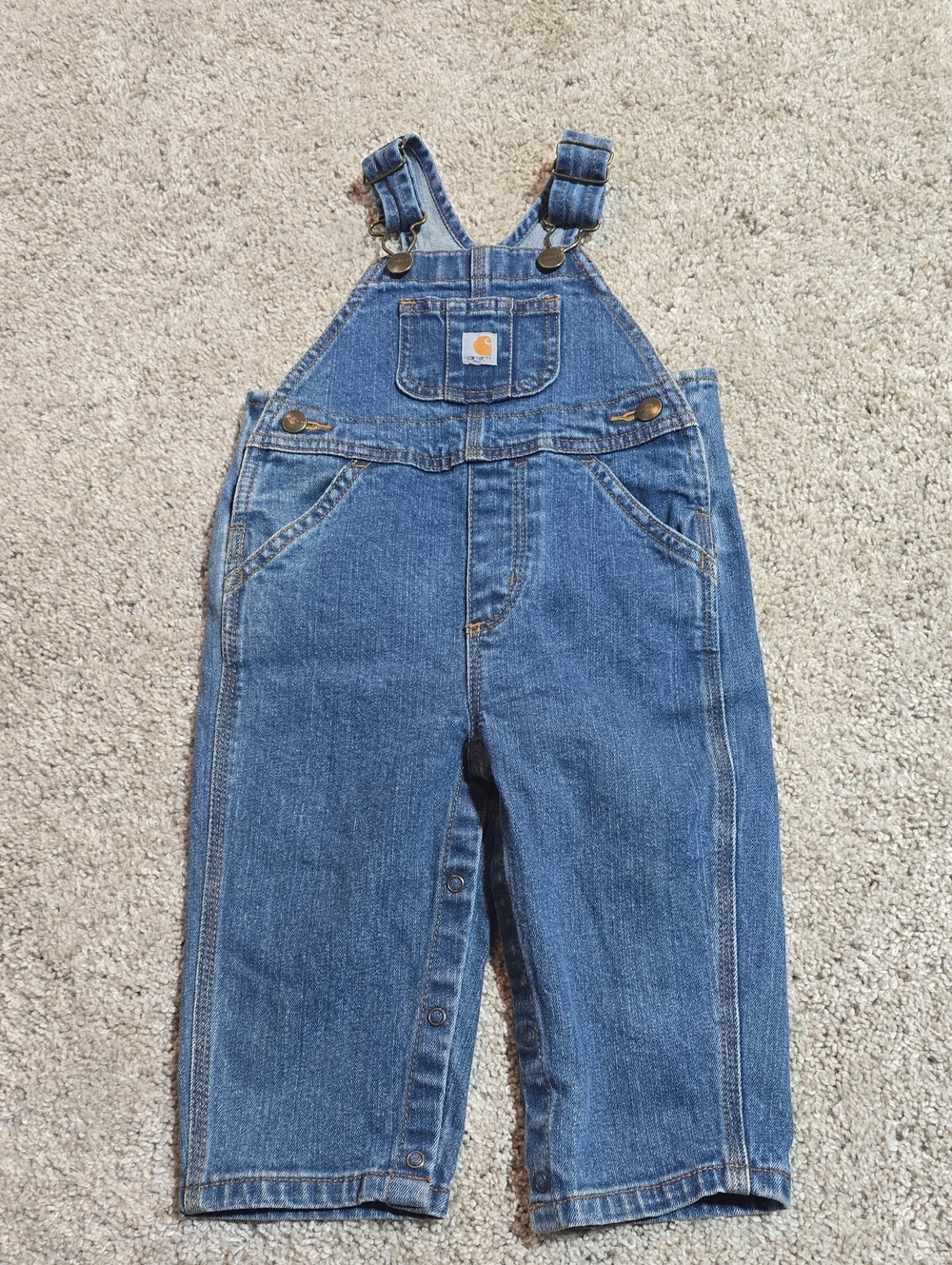 Carhartt Blue Denim Kids' Overalls